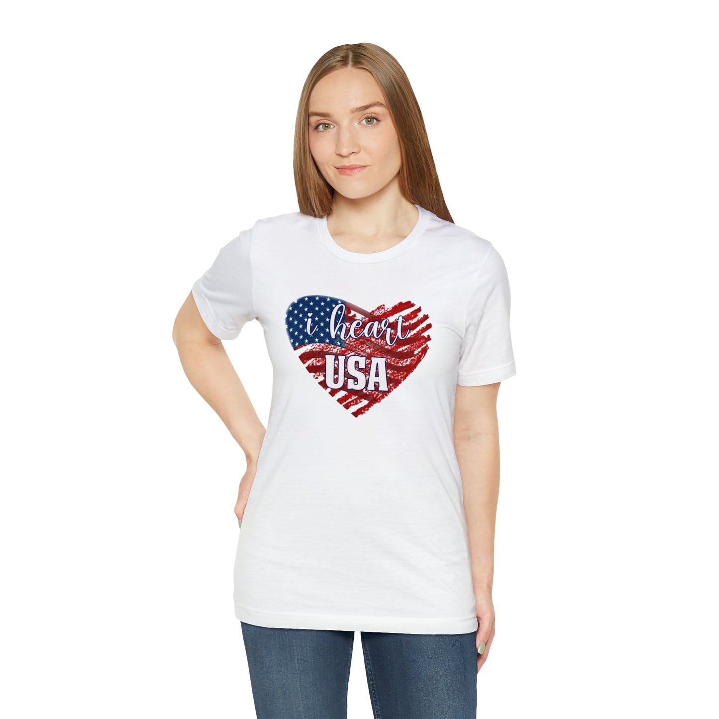 I heart USA Jersey Short Sleeve Tee