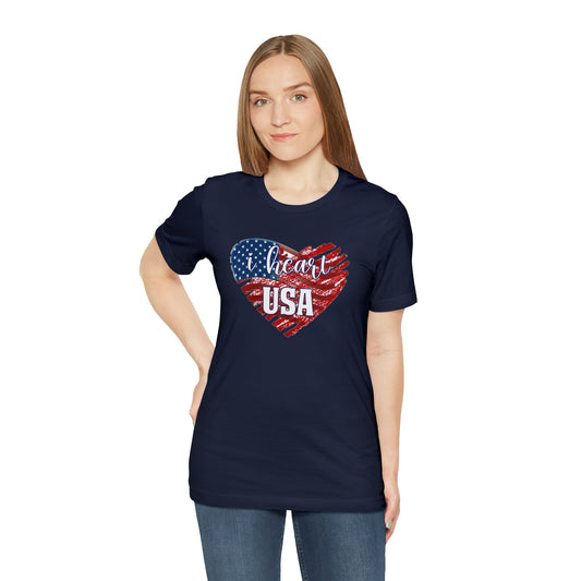 I heart USA Jersey Short Sleeve Tee