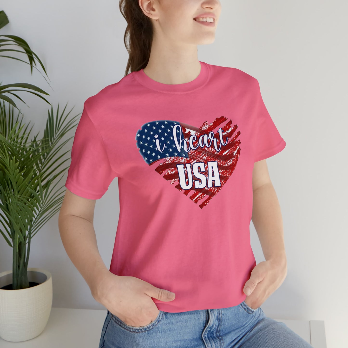 I heart USA Jersey Short Sleeve Tee