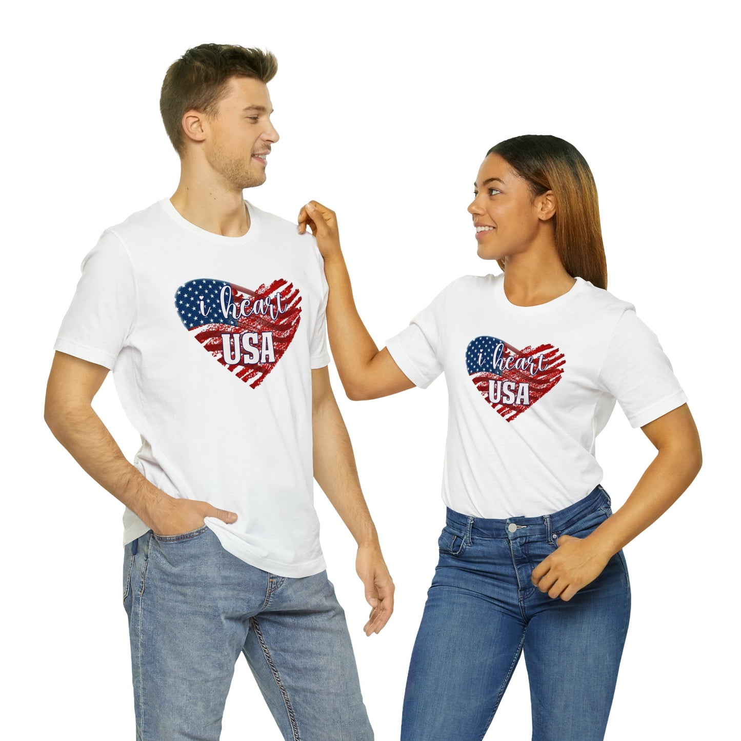 I heart USA Jersey Short Sleeve Tee