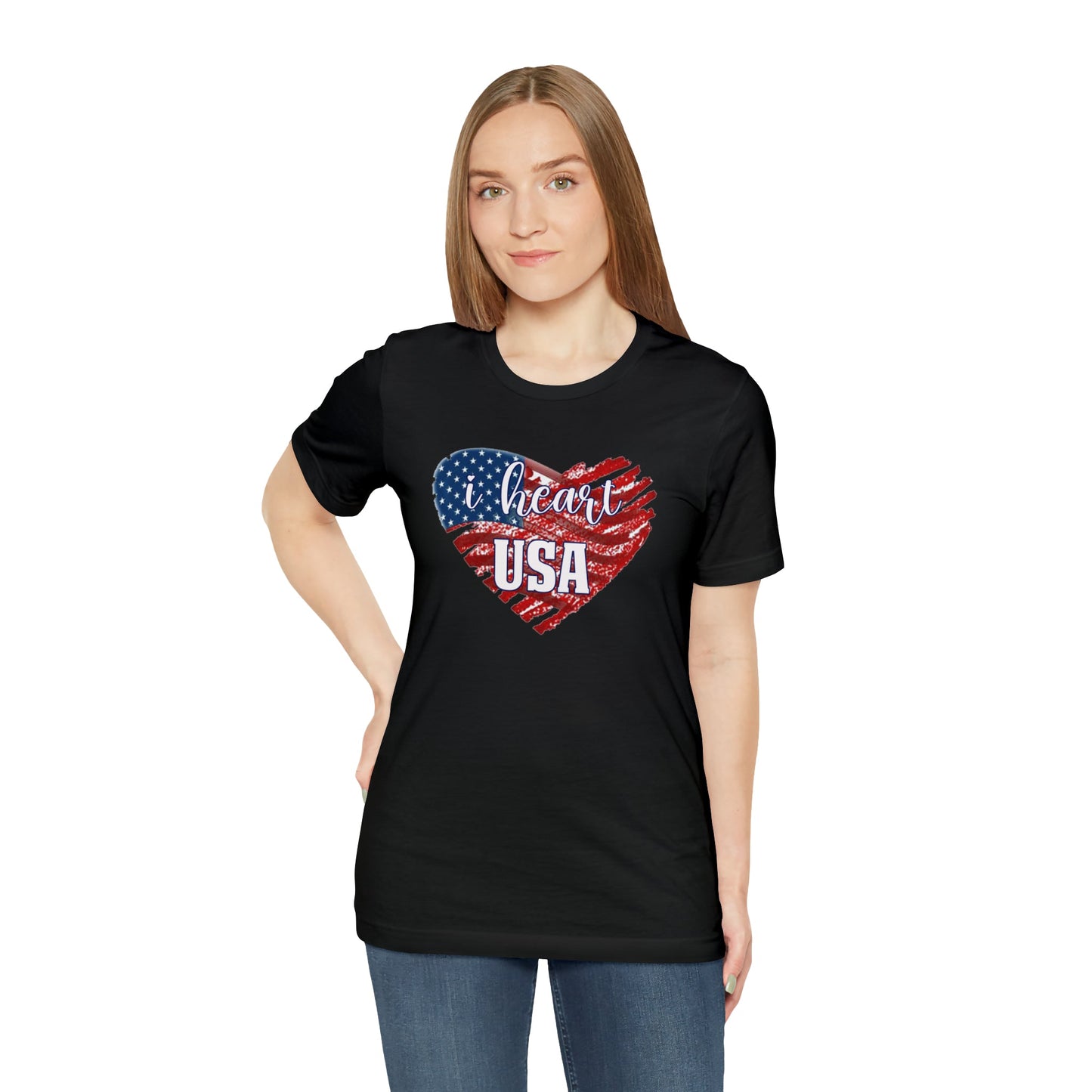 I heart USA Jersey Short Sleeve Tee