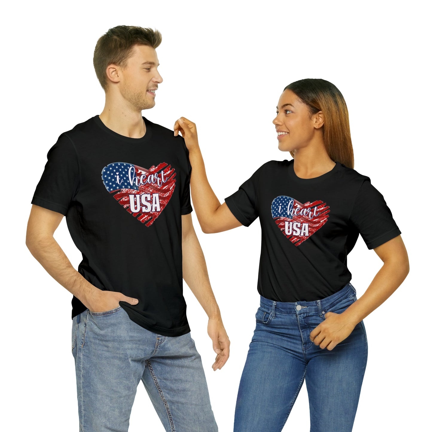 I heart USA Jersey Short Sleeve Tee