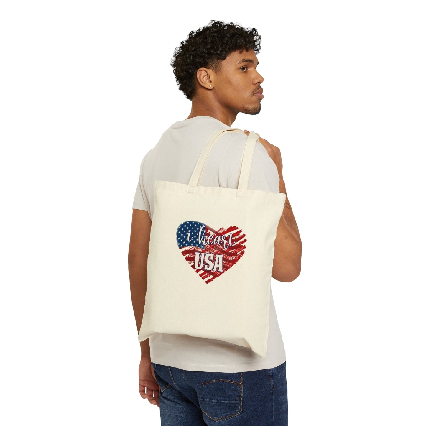 I heart USA Cotton Canvas Tote Bag