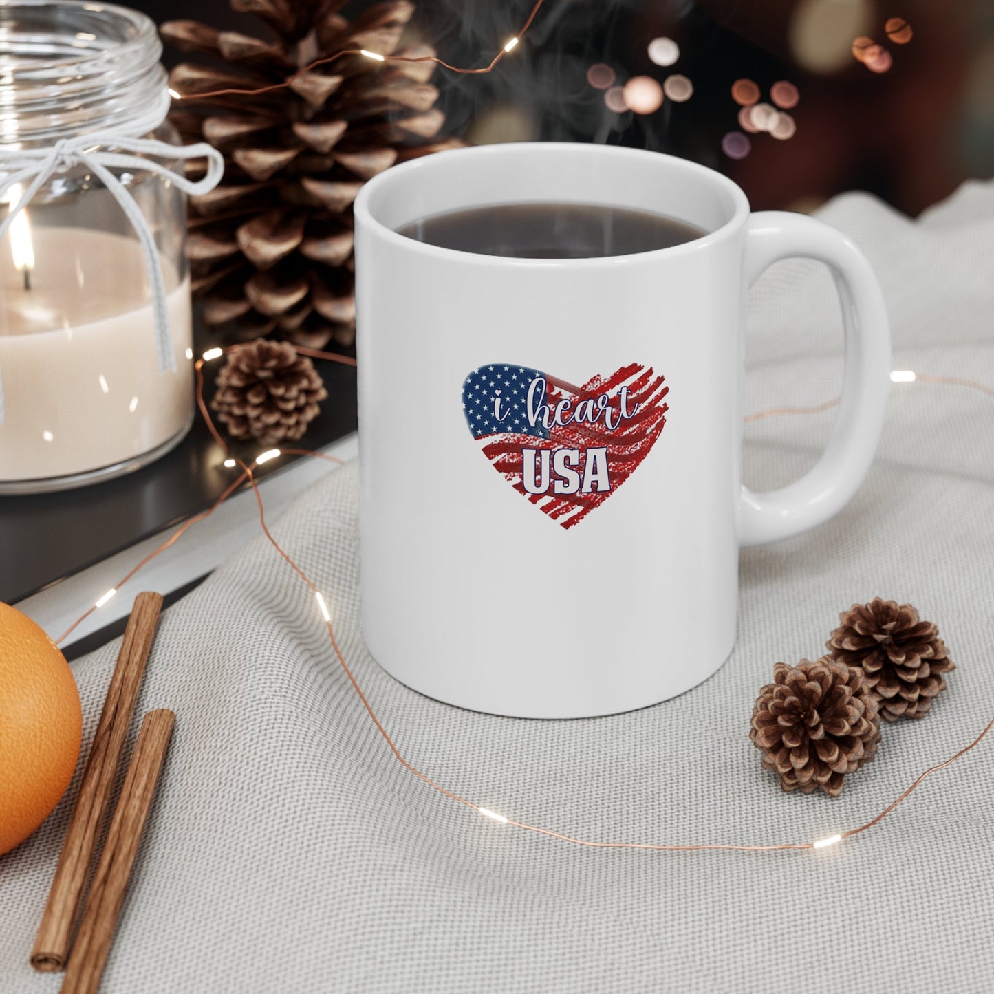 I heart USA Ceramic Mug 11oz