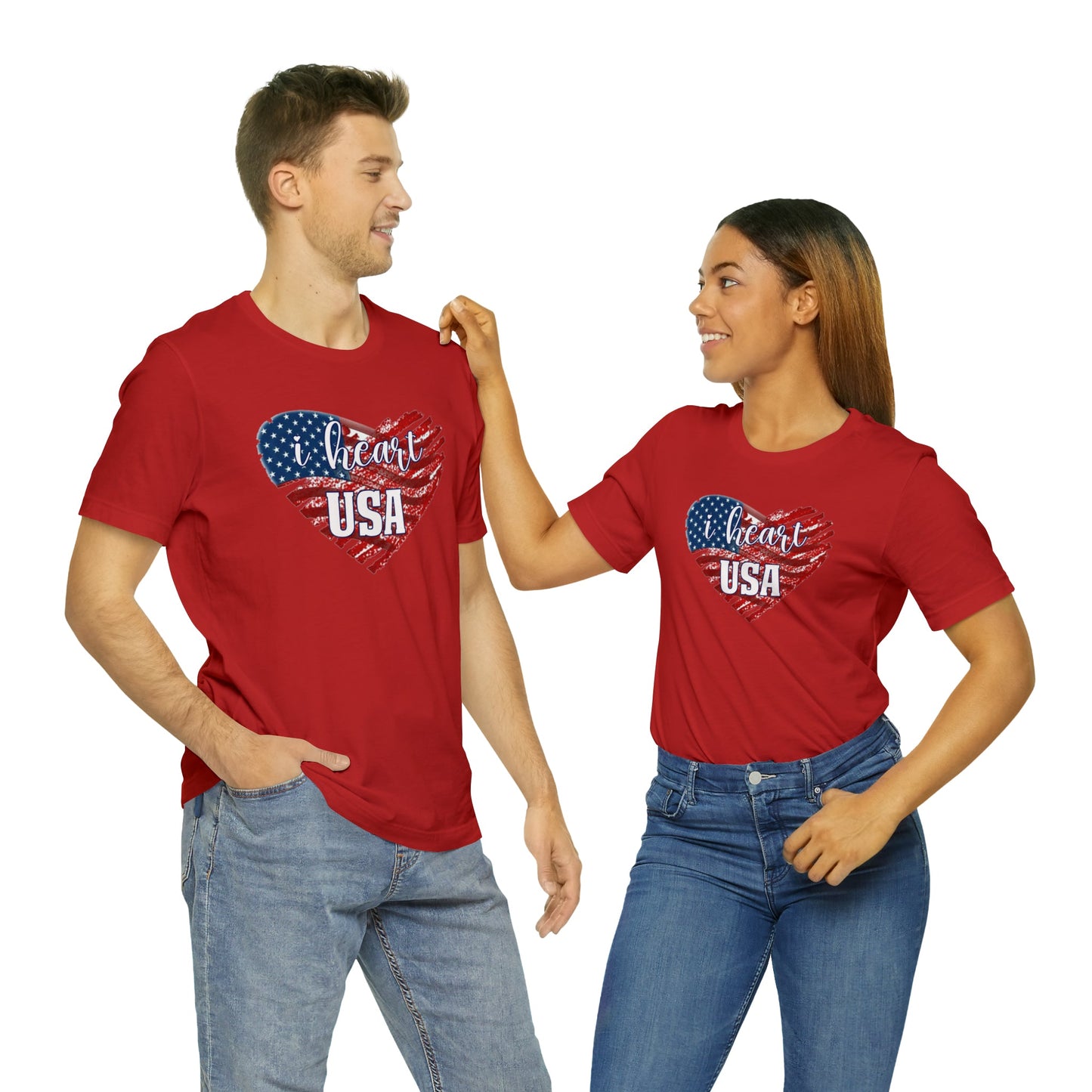 I heart USA Jersey Short Sleeve Tee