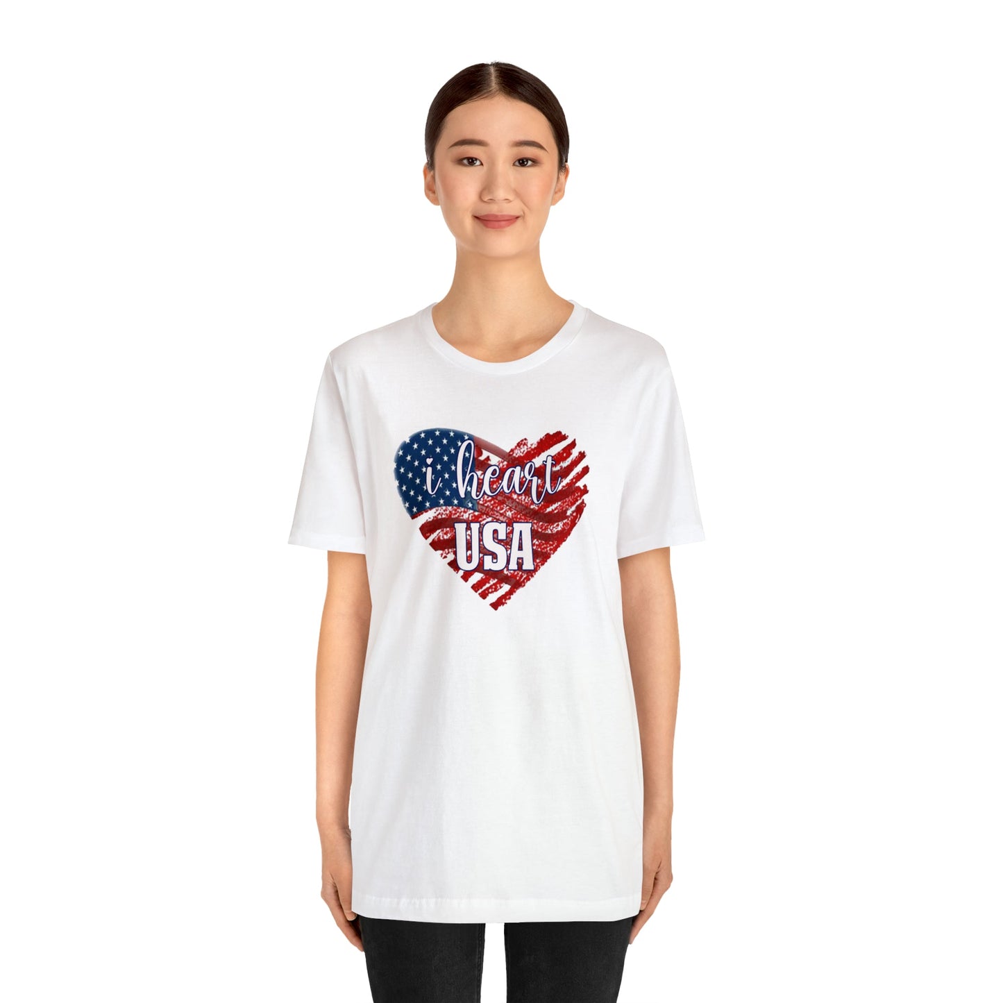 I heart USA Jersey Short Sleeve Tee