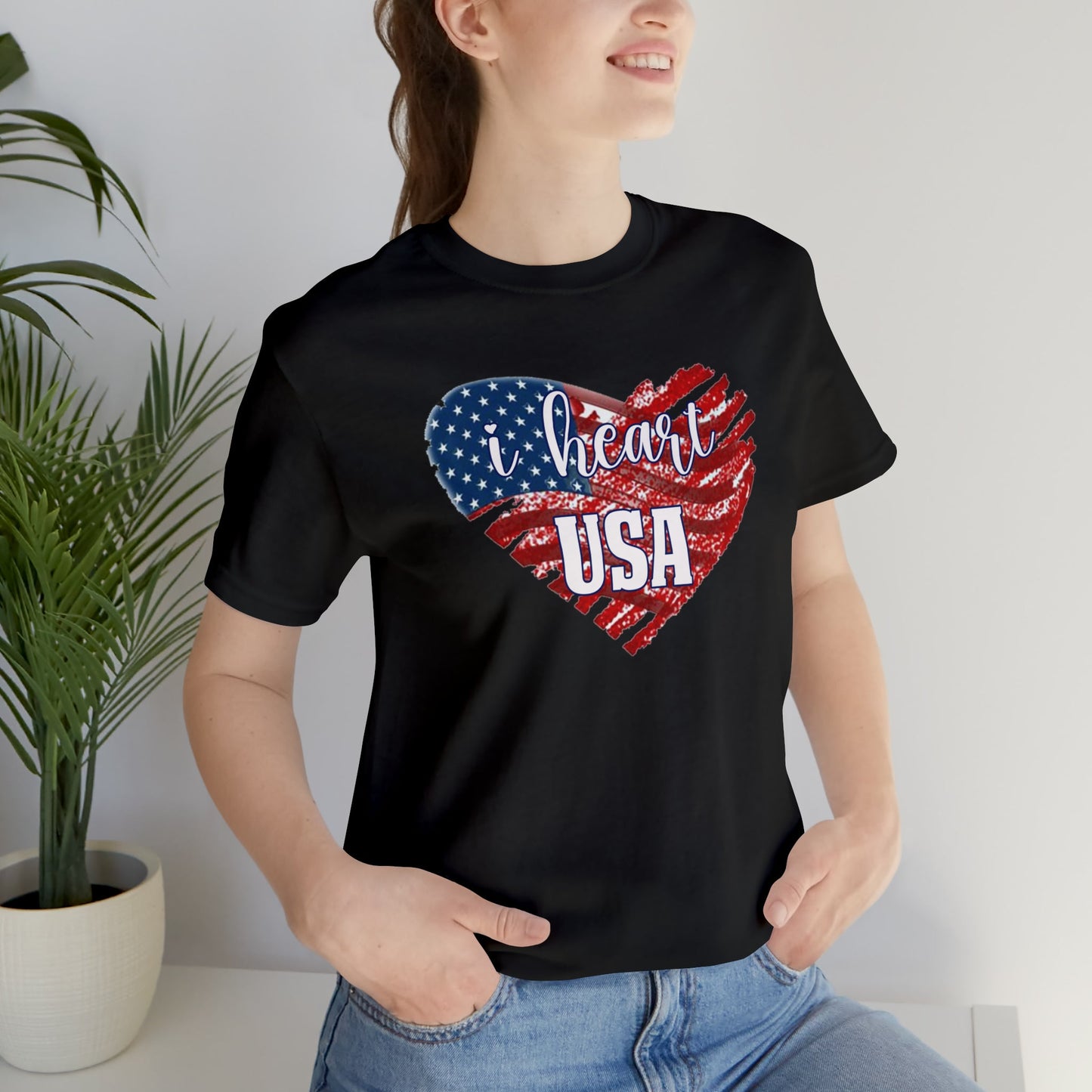 I heart USA Jersey Short Sleeve Tee