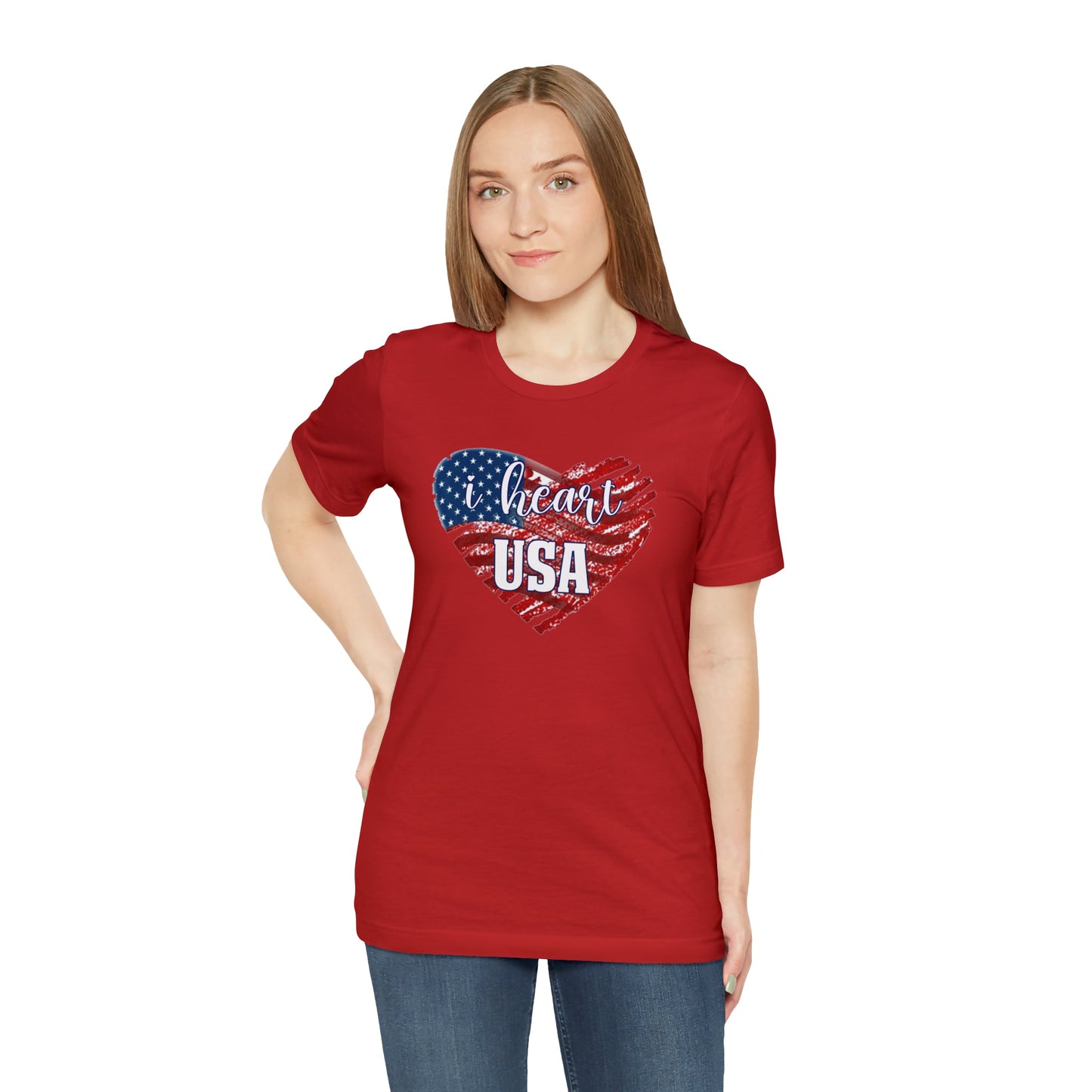 I heart USA Jersey Short Sleeve Tee