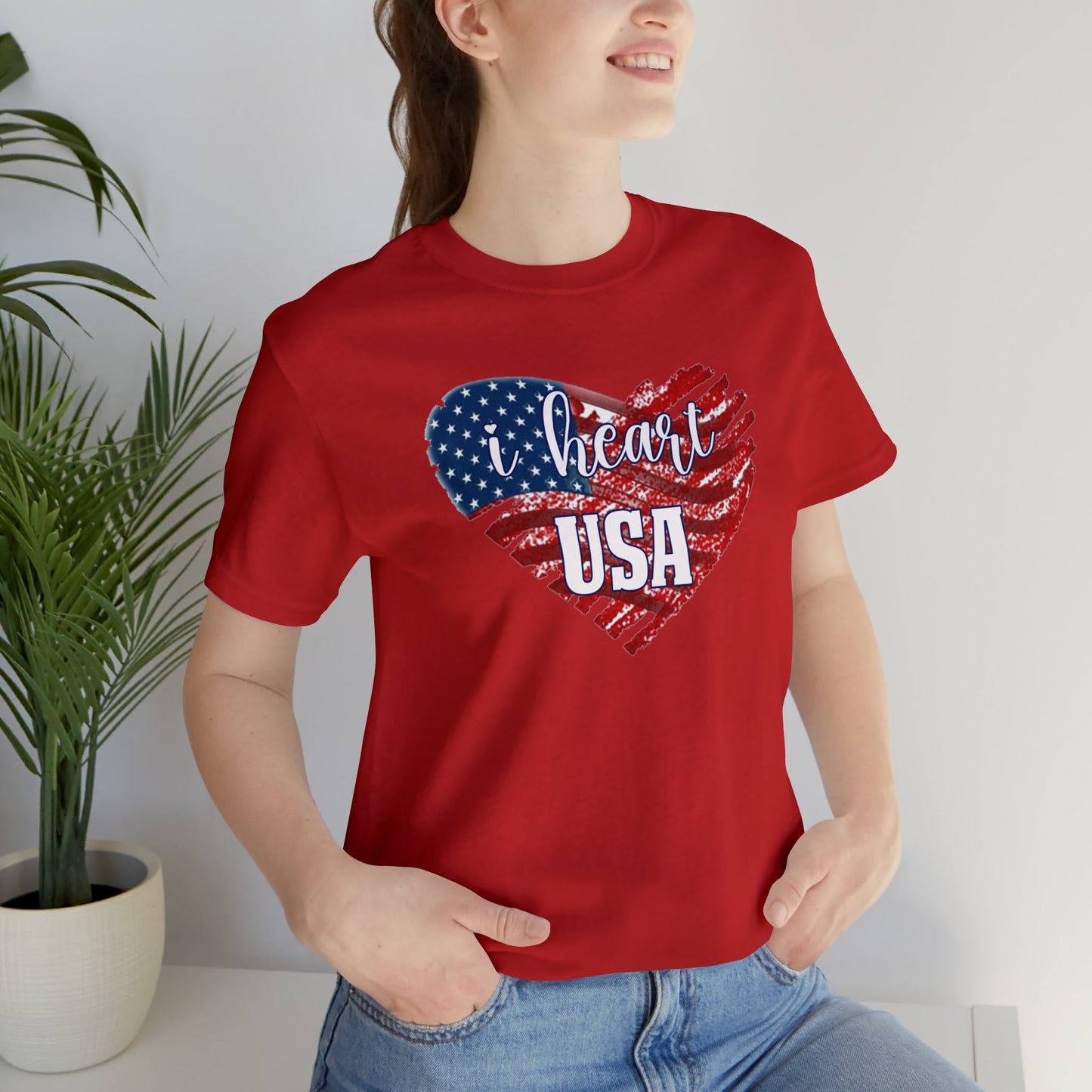 I heart USA Jersey Short Sleeve Tee