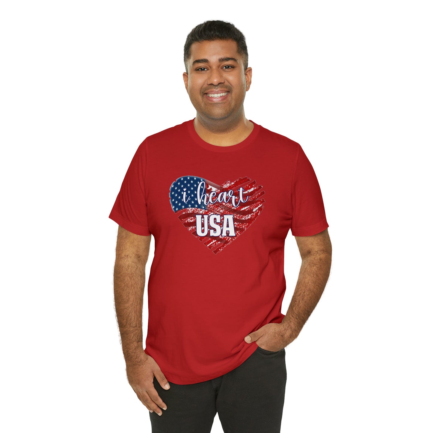 I heart USA Jersey Short Sleeve Tee