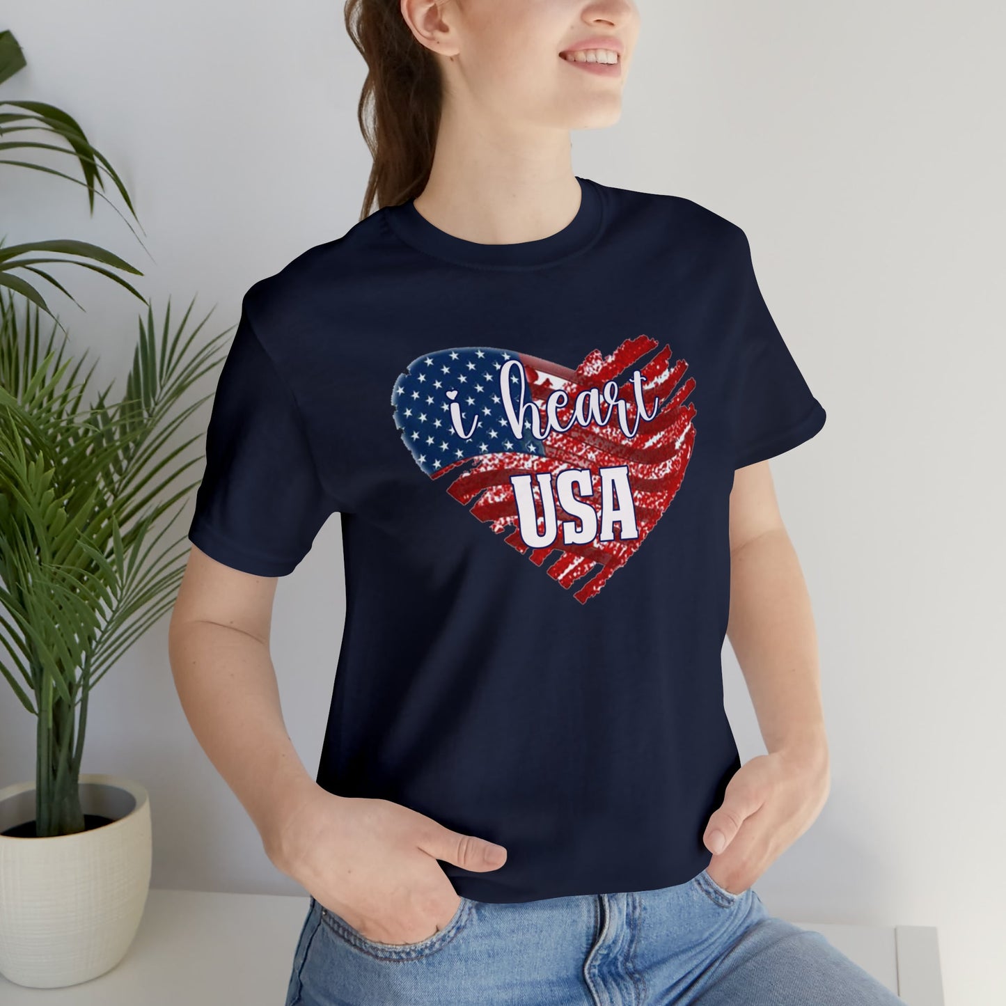 I heart USA Jersey Short Sleeve Tee