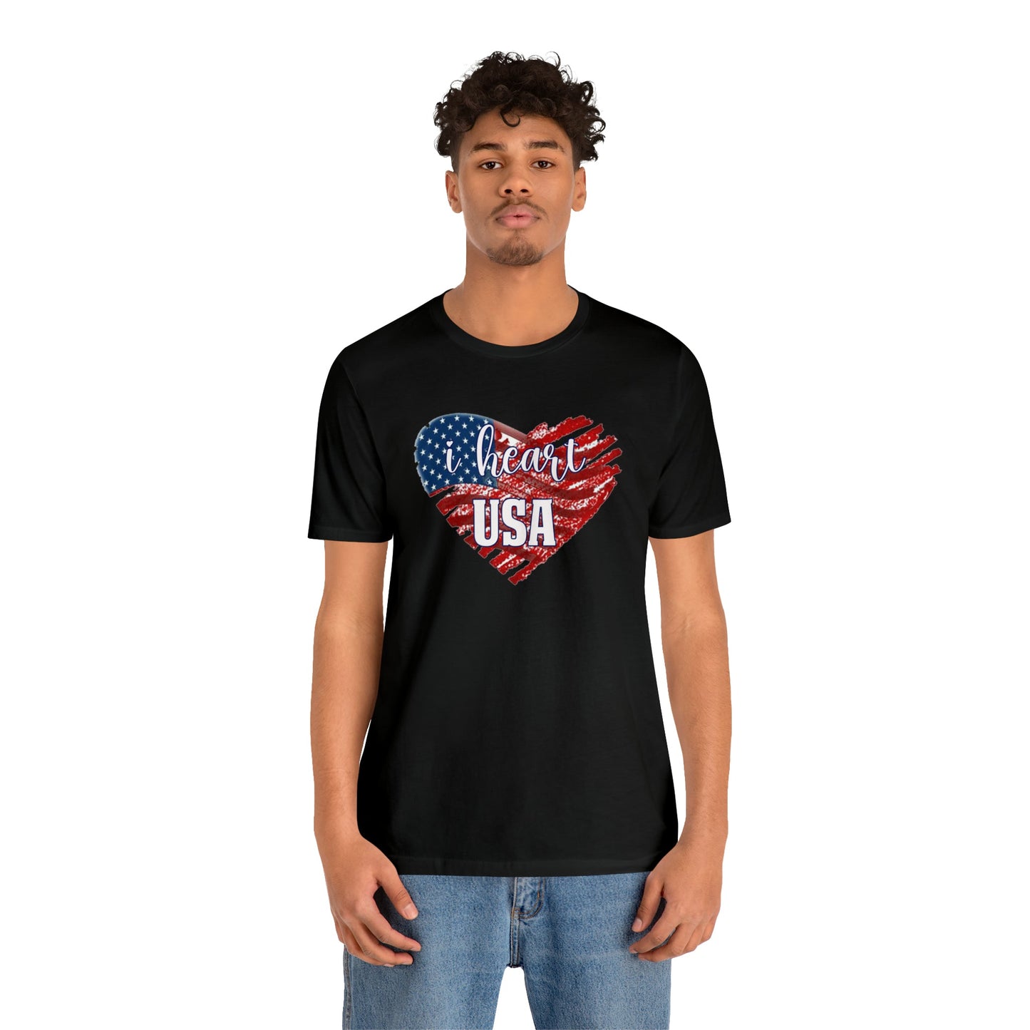 I heart USA Jersey Short Sleeve Tee