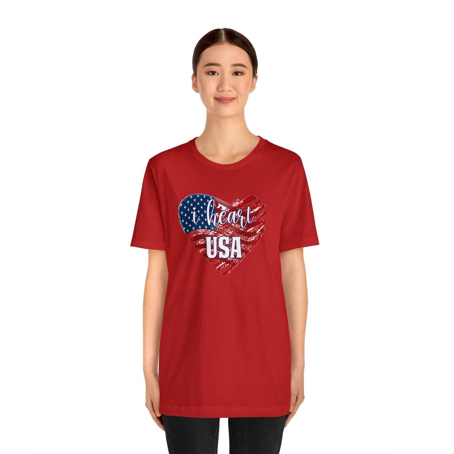 I heart USA Jersey Short Sleeve Tee