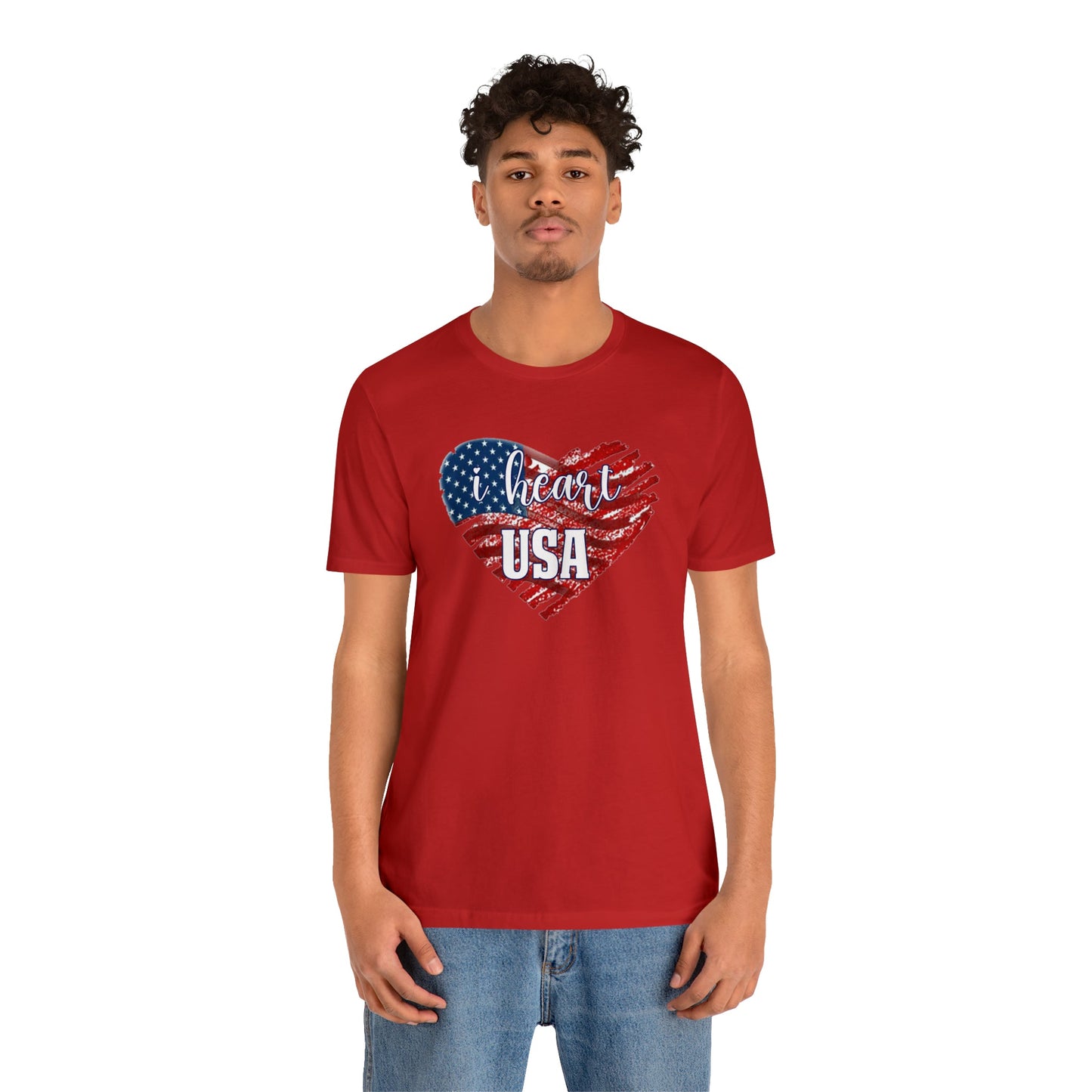 I heart USA Jersey Short Sleeve Tee